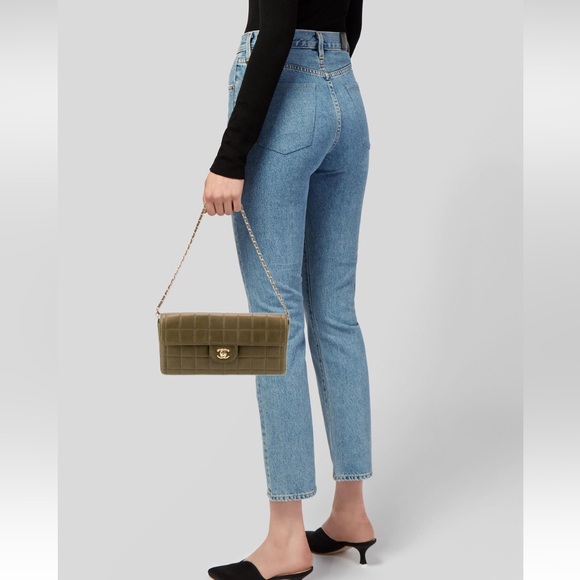 Vintage Chanel Shoulder Bag 2003 Karl Lagerfeld Collection Green Lambskin - Picture 2 of 6